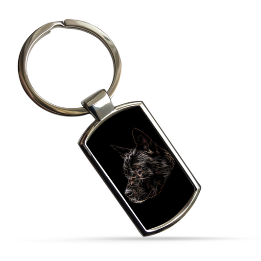 American Akita Metal Rectangle Keyring