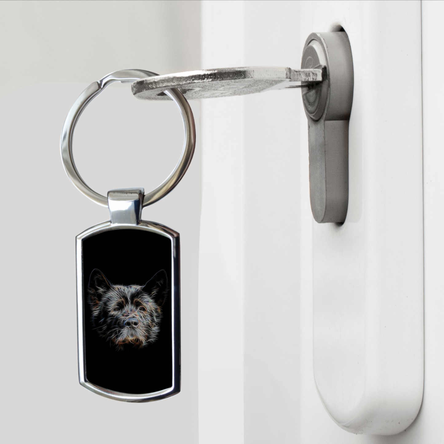 American Akita Metal Rectangle Keyring