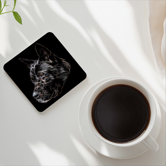 American Akita Coasters with Fractal Art Design.