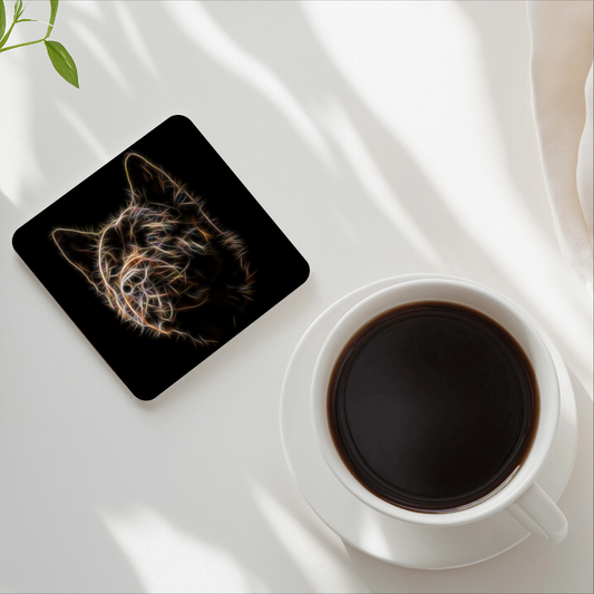 American Akita Coasters with Fractal Art Design.