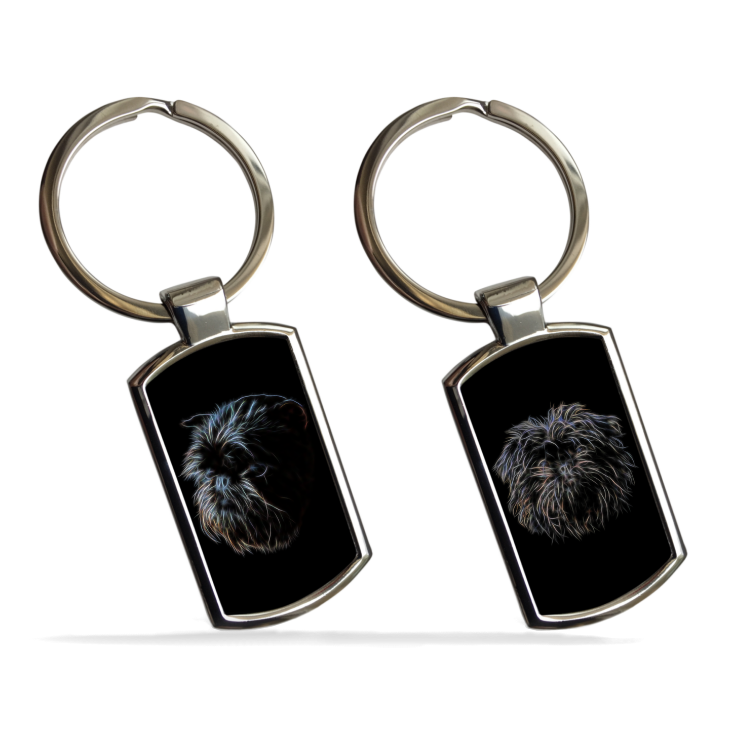 Affenpinscher Metal Rectangle Keyring