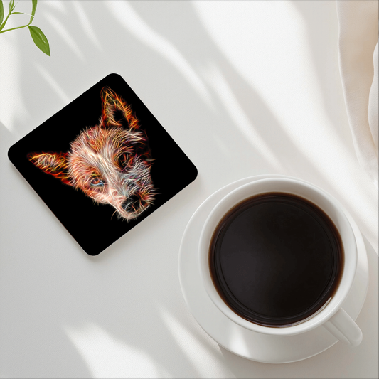 Australian Cattle Dog - Red Heeler Coasters, Set of 4, with Stunning Fractal Art Design, Red Heeler Owner Gift