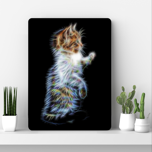Cat Aluminium Metal Wall Plaque