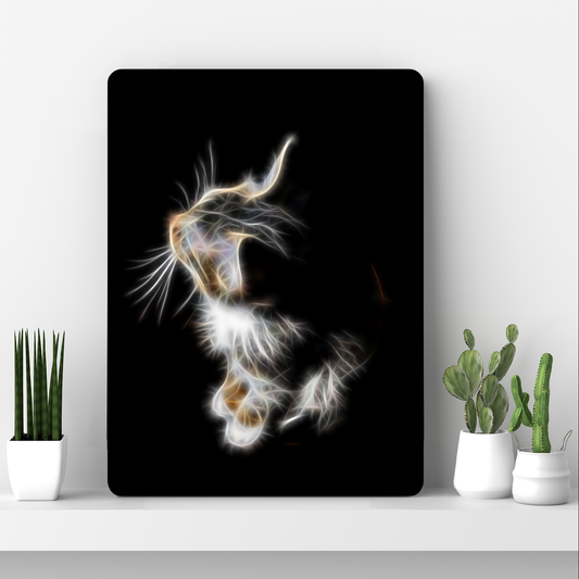 Cat Aluminium Metal Wall Plaque