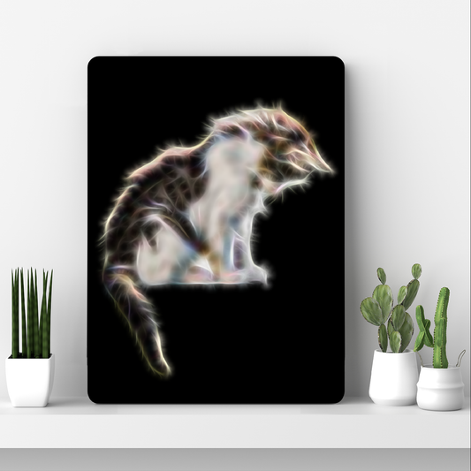 Cat Aluminium Metal Wall Plaque