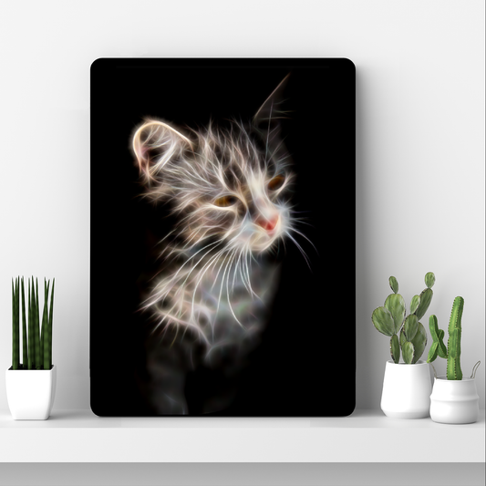 Cat Aluminium Metal Wall Plaque