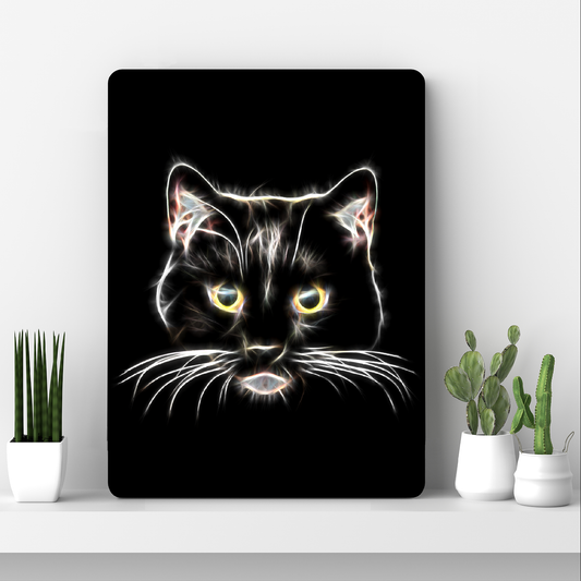 Cat Aluminium Metal Wall Plaque