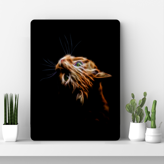 Cat Aluminium Metal Wall Plaque