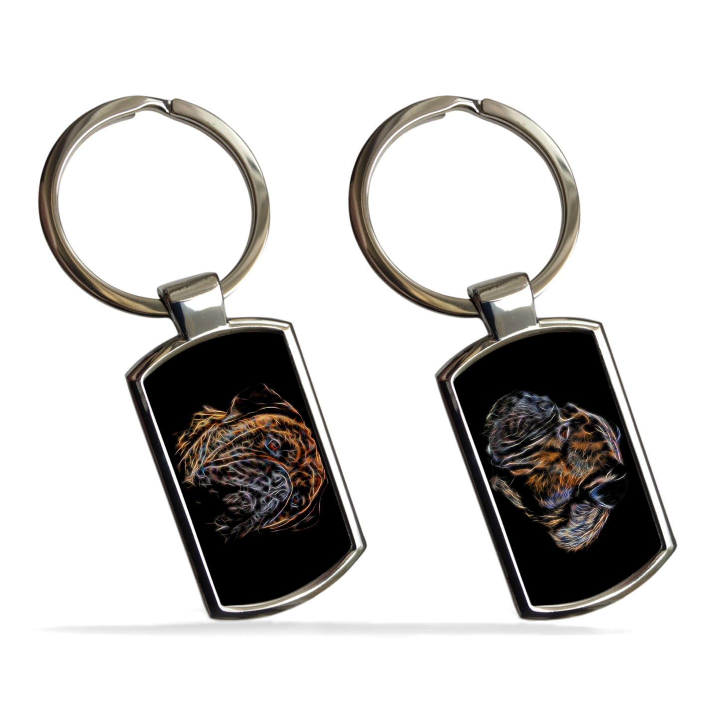 Brindle Bullmastiff Metal Rectangle Keyring