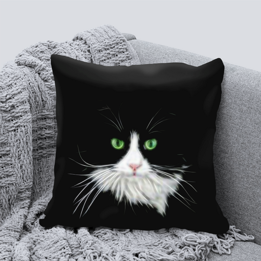 Cat Cushion with Fractal Art Design. Includes Pillow Insert