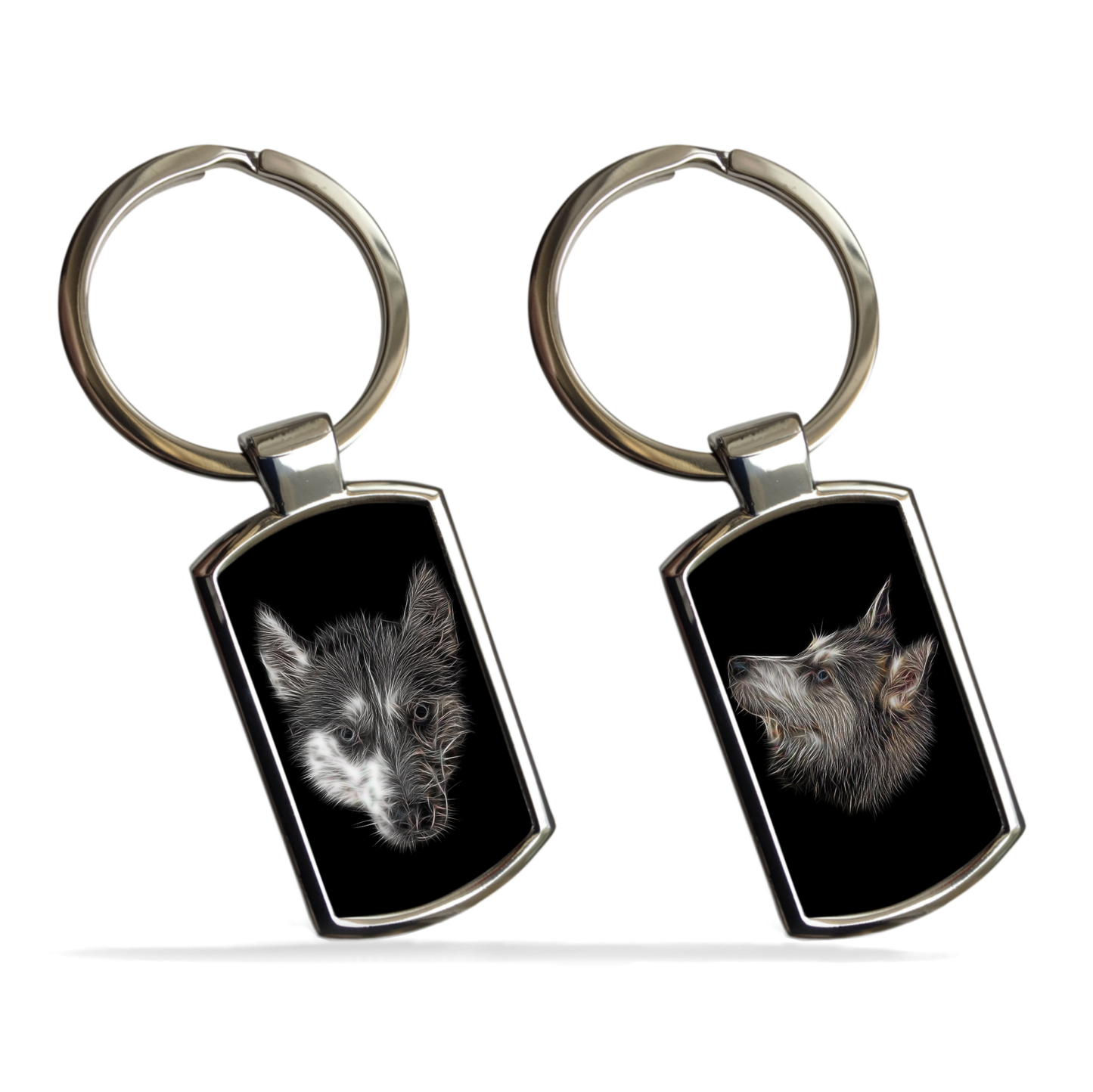 Husky Metal Rectangle Keyring