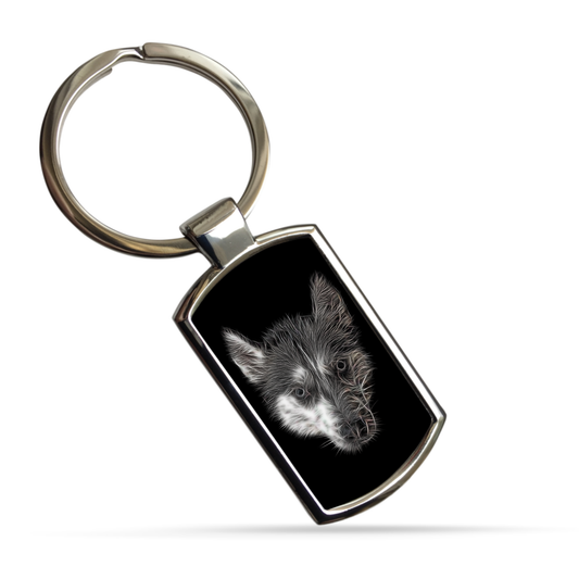Husky Metal Rectangle Keyring