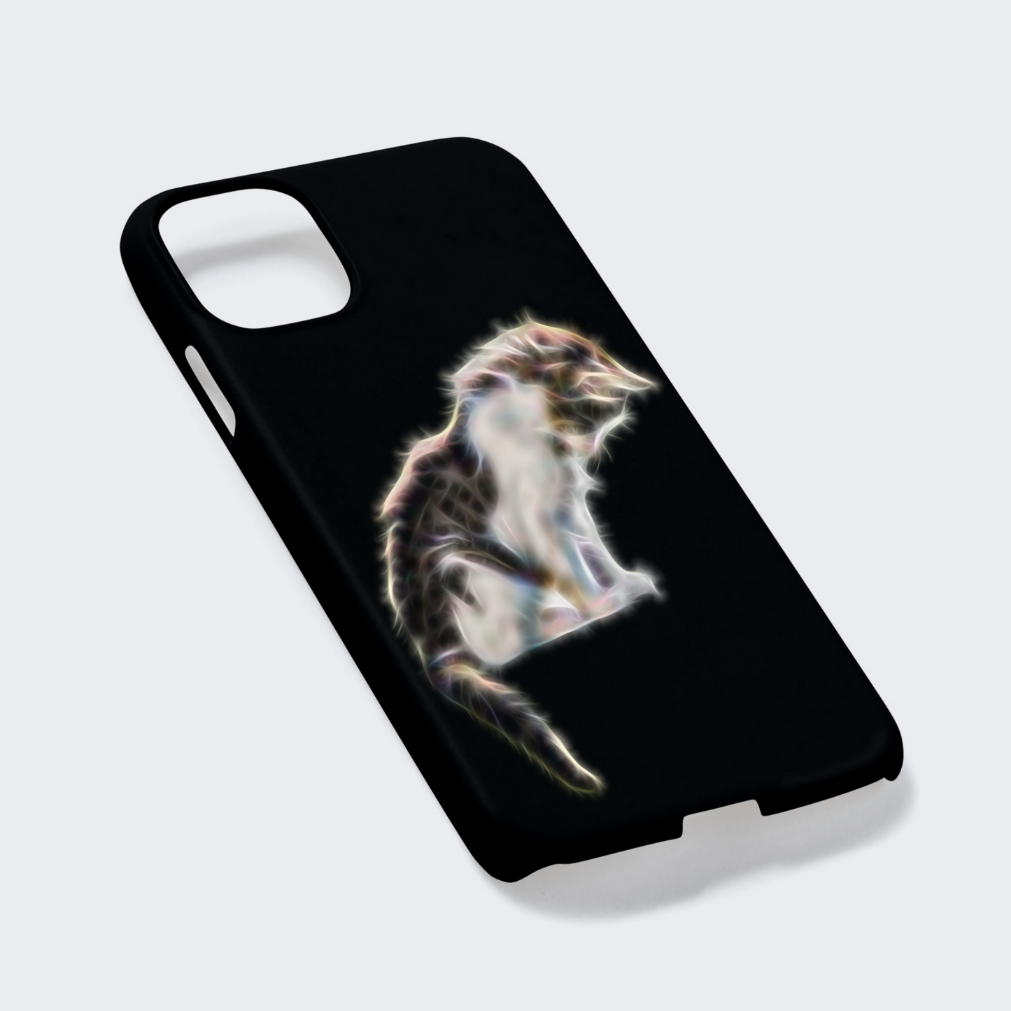 Cat Phone Case with Stunning Fractal Art Design. For Samsung or iPhone, including iPhone 17 and Galaxy S24