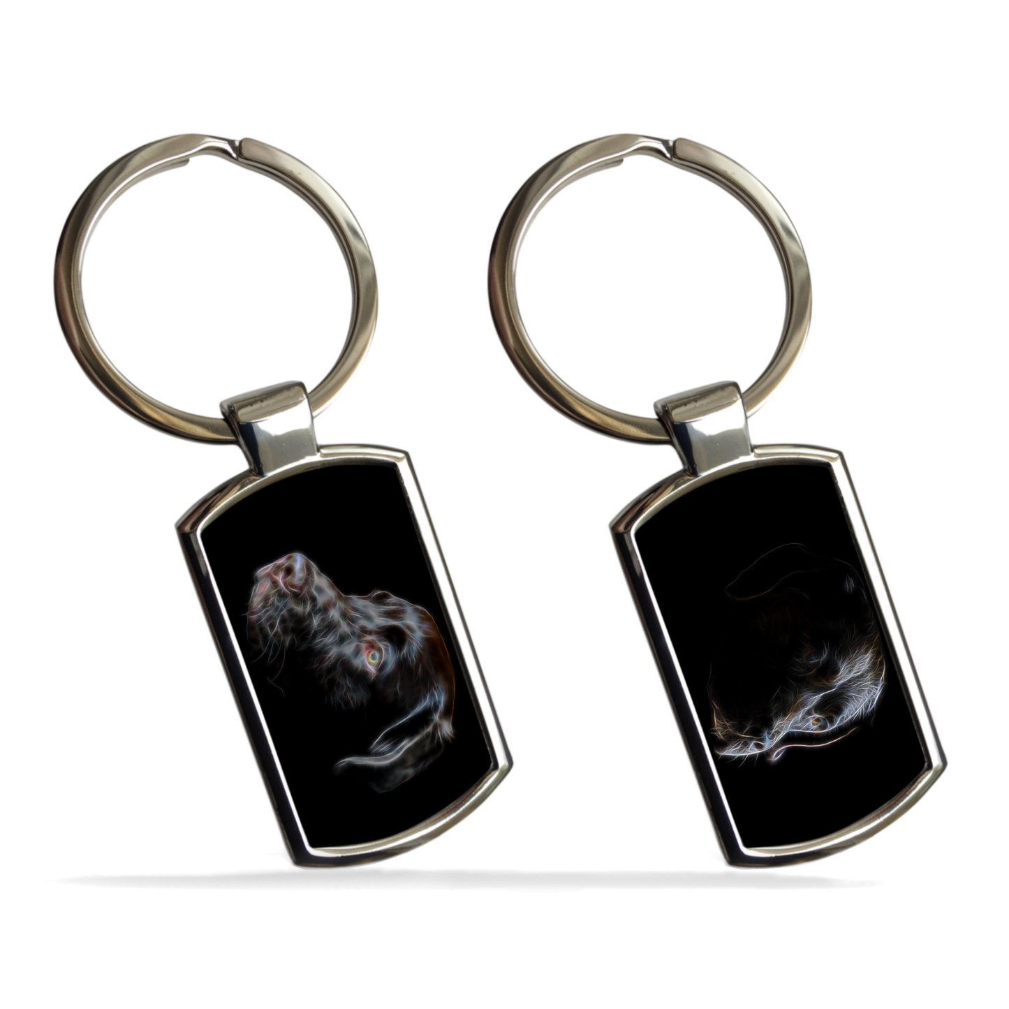 Chocolate Labrador Metal Rectangle Keyring