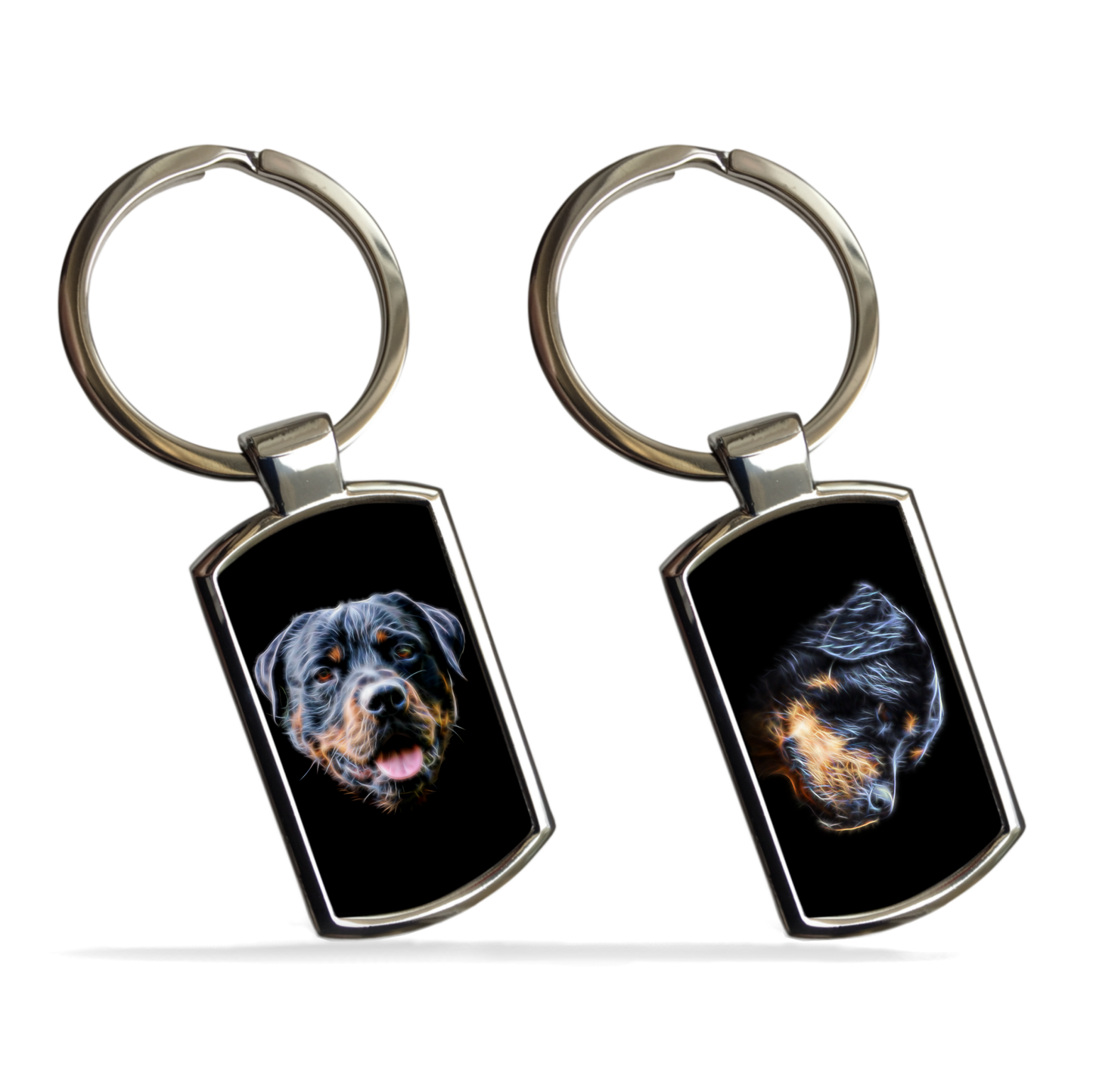 Rottweiler Dog Metal Rectangle Keyring