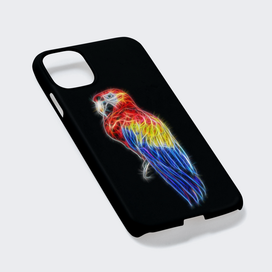 Bird Phone Case with Stunning Fractal Art Design. For Samsung or iPhone. Designs include Parrot Budgie Hawk Finch Eagle Cockatiel and more