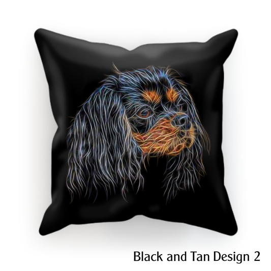 Black and Tan King Charles Spaniel Cushion with Pillow Insert