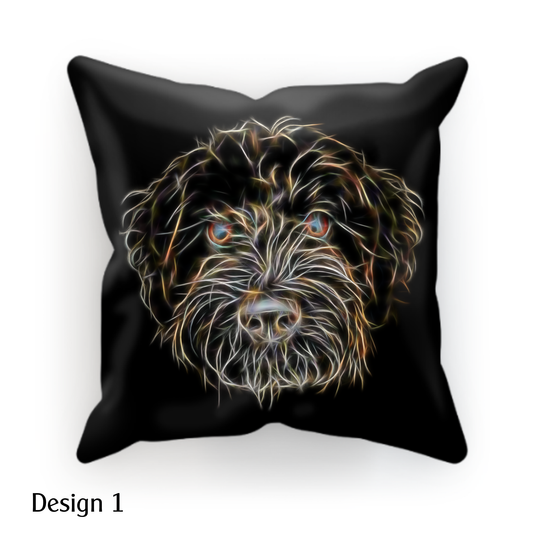 Black Labradoodle Cushion