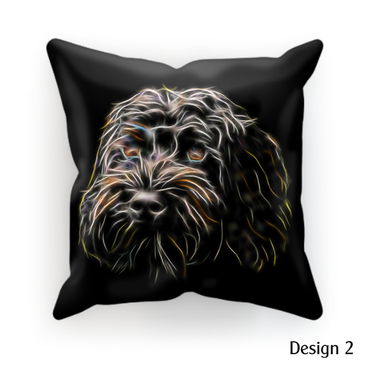 Black Labradoodle Cushion