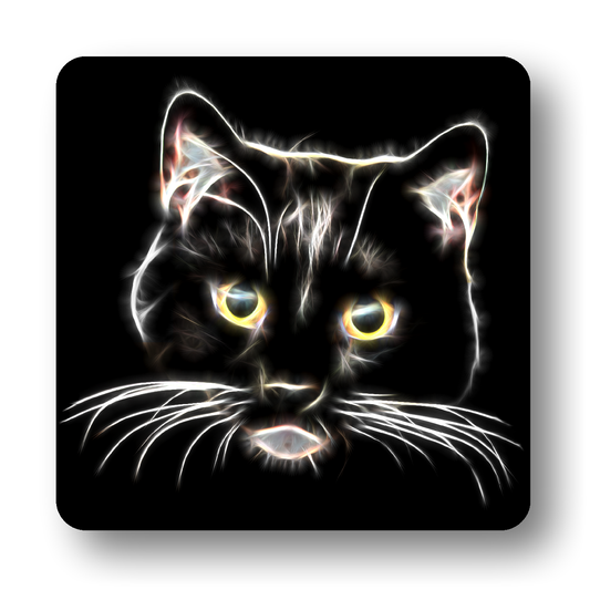 Cat Coaster with Fractal Art Design