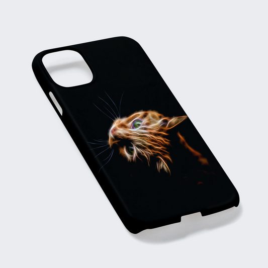 Cat Phone Case with Stunning Fractal Art Design. For Samsung or iPhone, including iPhone 17 and Galaxy S24