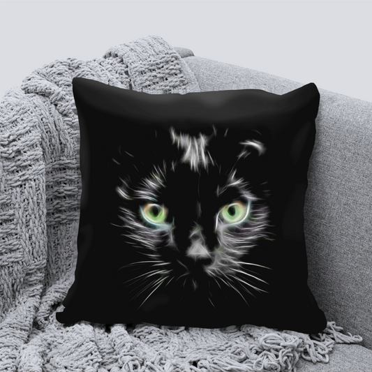 Cat Cushion with Fractal Art Design. Includes Pillow Insert