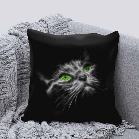 Cat Cushion with Fractal Art Design. Includes Pillow Insert