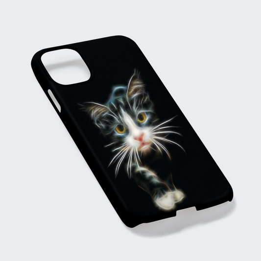 Cat Phone Case with Stunning Fractal Art Design. For Samsung or iPhone, including iPhone 17 and Galaxy S24