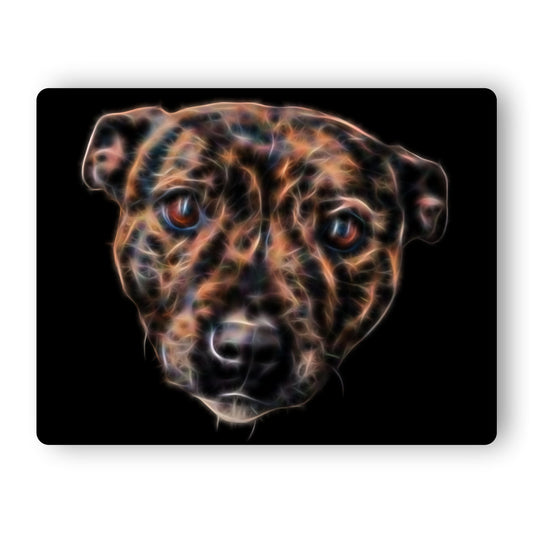 Brindle Staffordshire Bull Terrier Aluminium Metal Wall Plaque.