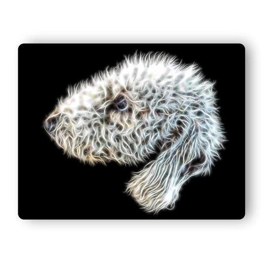 Bedlington Terrier Metal Wall Plaque with Stunning Fractal Art Design