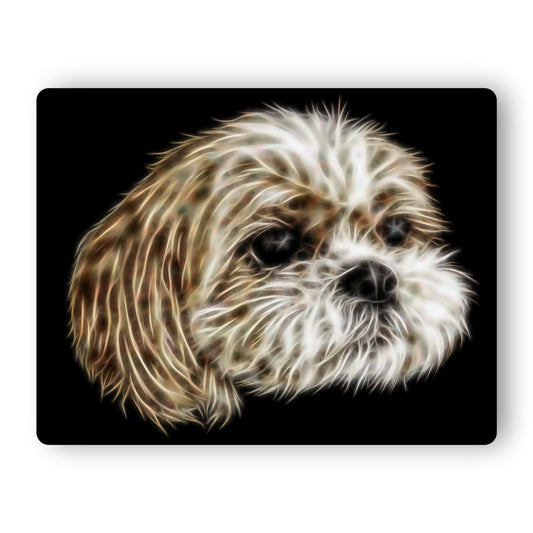 Shih Tzu Metal Wall Plaque with Stunning Fractal Art Design