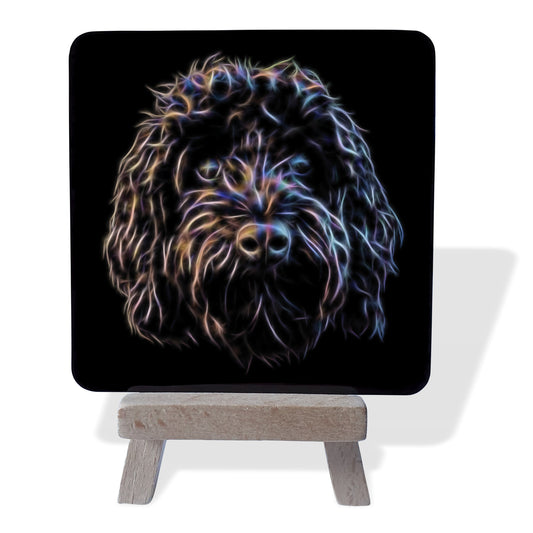 Cockapoo Metal Plaque and Mini Easel with Stunning Fractal Art Design.