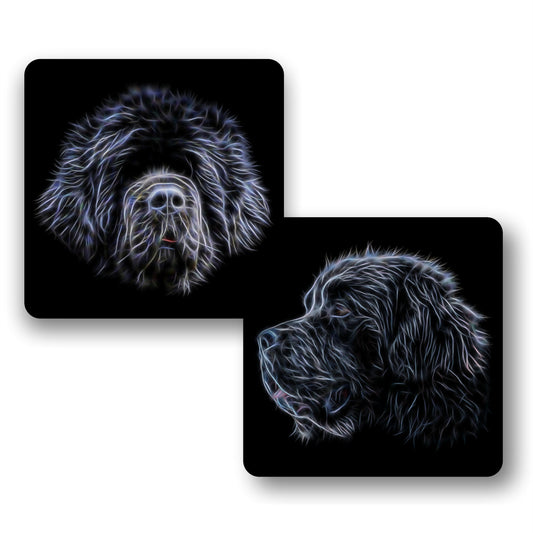 Newfoundland Coasters, Set of 2, with Stunning Fractal Art Design.