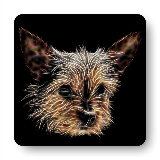 Chorkie Coasters, Set of 4, with Fractal Art Design, Perfect Chorkie Owner Gift