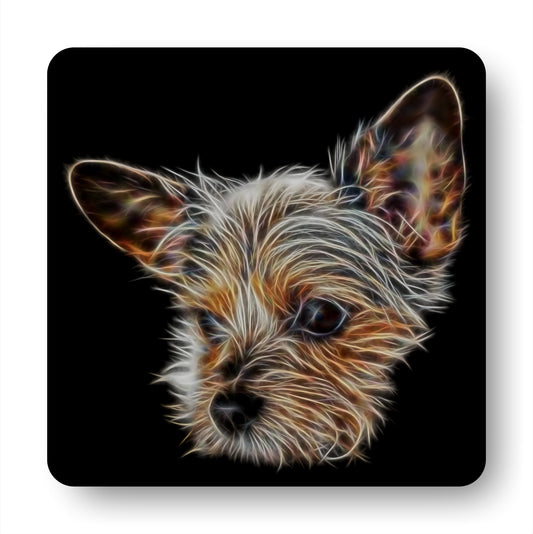 Chorkie Coasters, Set of 4, with Fractal Art Design, Perfect Chorkie Owner Gift