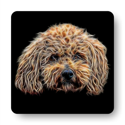 Poochon Coasters, Set of 2, with Stunning Fractal Art Design.