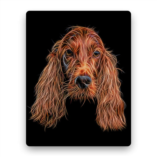 Irish Setter Aluminium Metal Wall Plaque with Fractal Art Design, Gift for Red Setter Owner