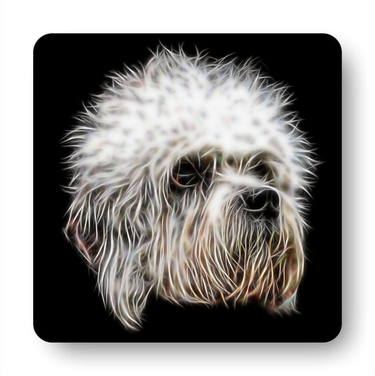 Dandie Dinmont Coasters, Set of 2, with Stunning Fractal Art Design.