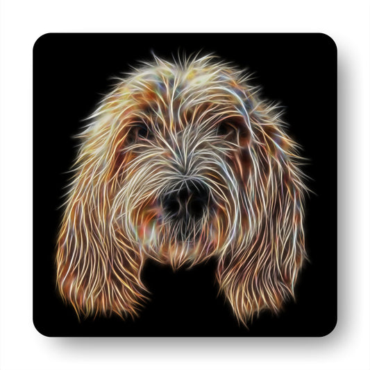 Basset Griffon Vendeen Coasters with Stunning Fractal Art Design. Perfect Dog Owner Gift.