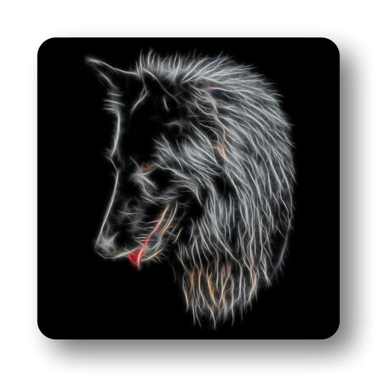 Belgian Shepherd Coasters, Set of 4, with Stunning Fractal Art Design. Belgian Groenendael