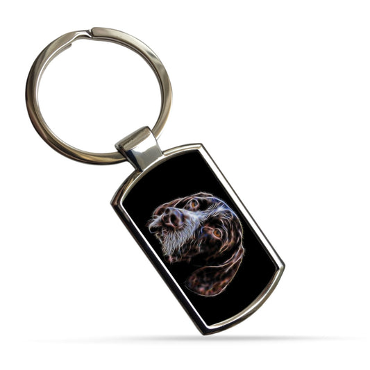 German Shorthaired Pointer Keychain with Stunning Fractal Art Design