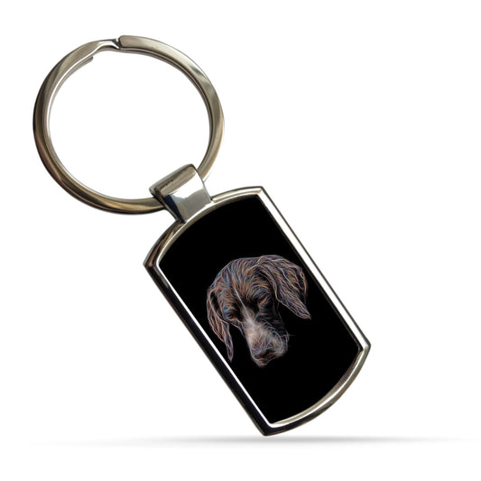 German Shorthaired Pointer Keychain with Stunning Fractal Art Design