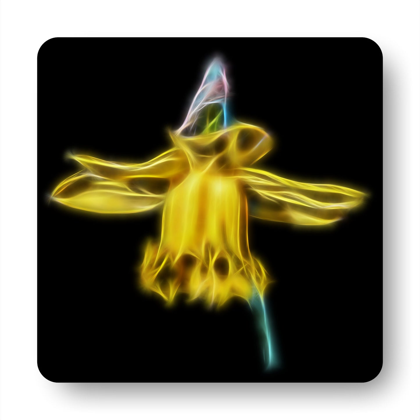 Daffodil Coasters with Stunning Fractal Art Design.