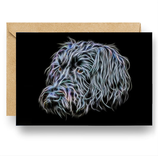 Schnoodle Greeting Card with Stunning Fractal Art Design. Blank Inside for Birthdays or any other Occasion