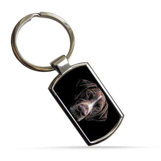 German Shorthaired Pointer Keychain with Stunning Fractal Art Design