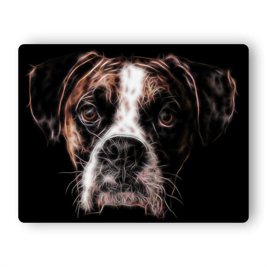 Boxer Dog Metal Wall Plaque with Stunning Fractal Art Design