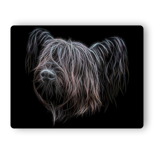 Skye Terrier Metal Wall Plaque with Stunning Fractal Art Design, Perfect Skye Terrier Owner or Dog Lover Gift.