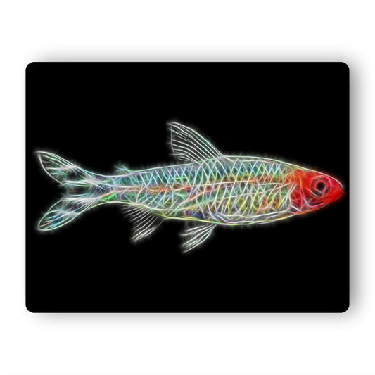 Tetra Fish Metal Wall Plaque with Stunning Fractal Art Design.