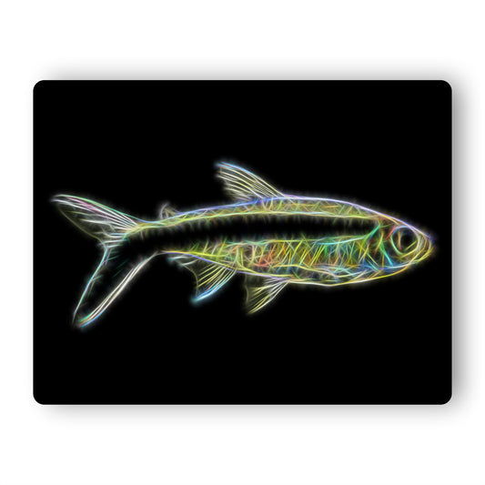 Tetra Fish Metal Wall Plaque with Stunning Fractal Art Design.