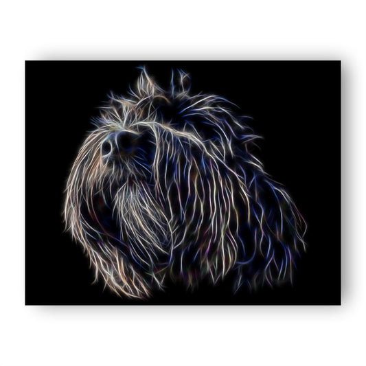 Black Cockapoo Print with Stunning Fractal Art Design. Various Sizes Available